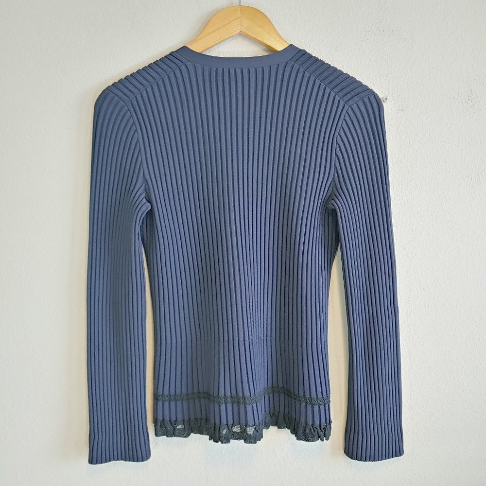 Theory Blue Ribbed Cardigan - Picture 7 of 10